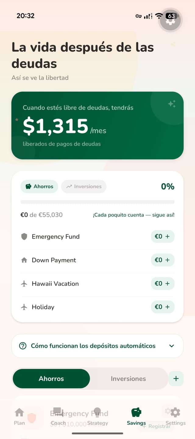 Payoff what-if scenario screen
