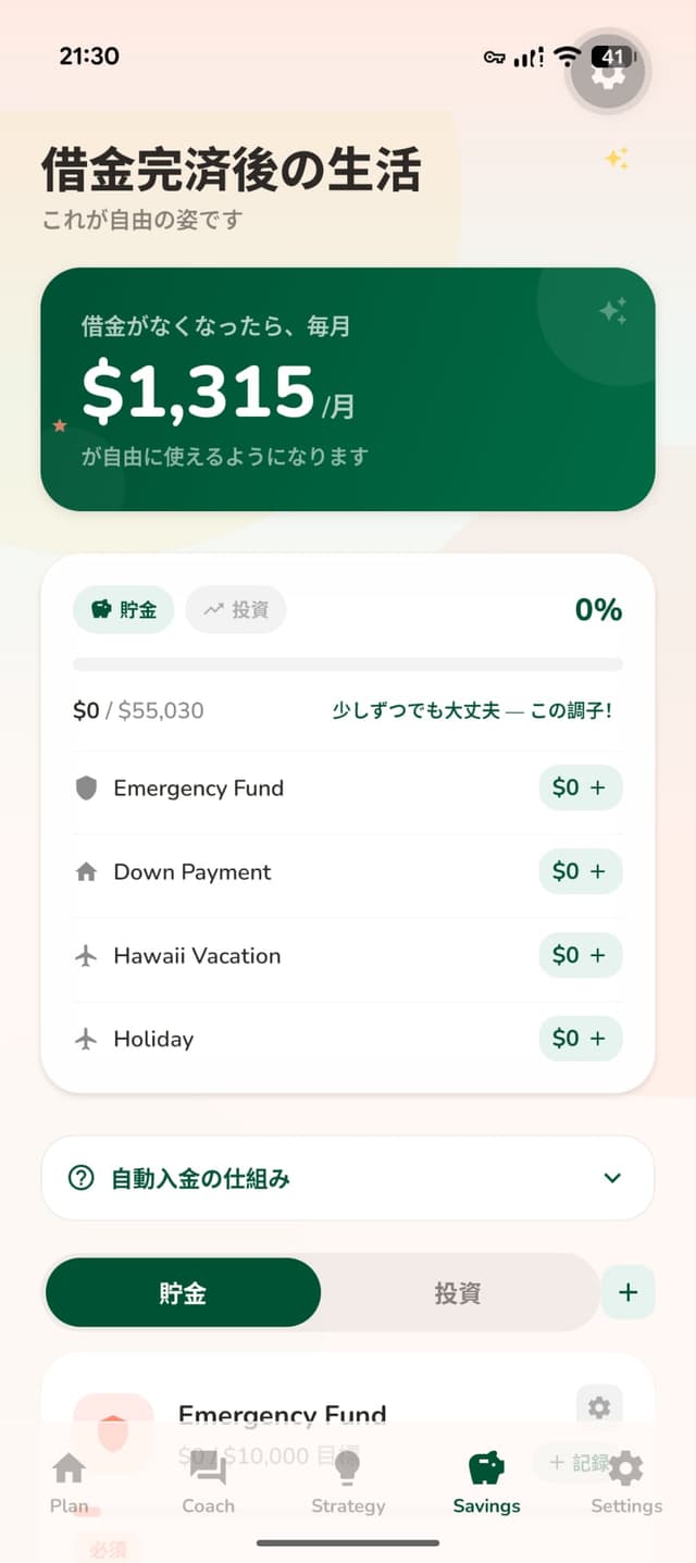 Payoff what-if scenario screen